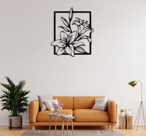 AUROMIN Flower Design Metal Wall Art for Home Decoration | 3D Wall Decor for Bedroom, Living Room, Office | Unique Flower Interior Design Items for Home Décor