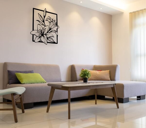 AUROMIN Flower Design Metal Wall Art for Home Decoration | 3D Wall Decor for Bedroom, Living Room, Office | Unique Flower Interior Design Items for Home Décor