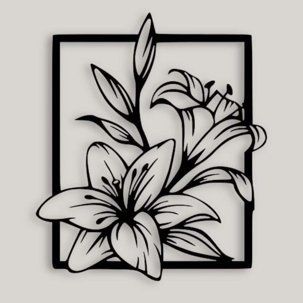 AUROMIN Flower Design Metal Wall Art for Home Decoration | 3D Wall Decor for Bedroom, Living Room, Office | Unique Flower Interior Design Items for Home Décor