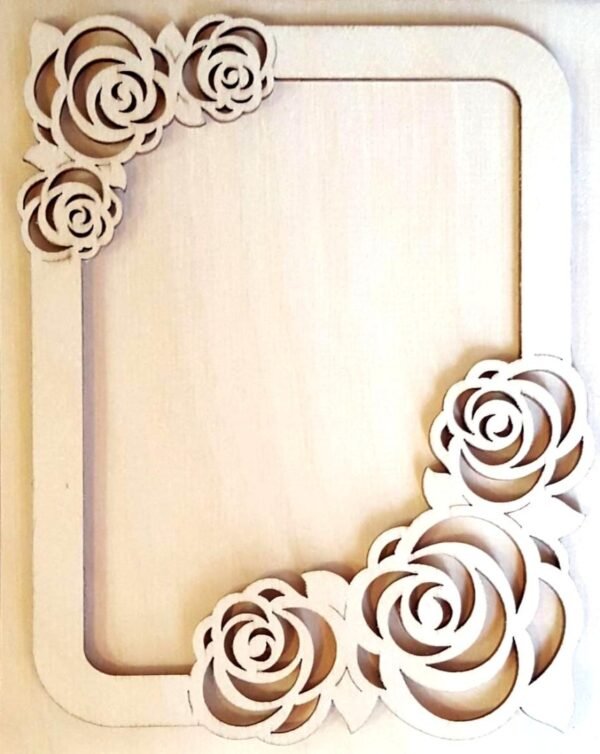 Photo Frame with Roses Laser Cut Free Vector cdr Download - 3axis.co